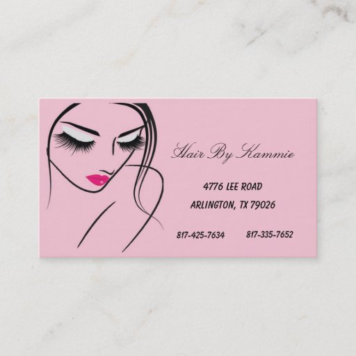 Customizable Light Pink Hair, Nail, Make-up Business Card