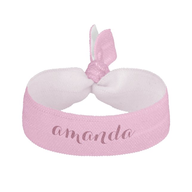 Light Pink Hair Tie With Monogram (Front)