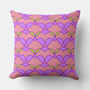 Light Pink Hearts Overlapped Throw Pillow