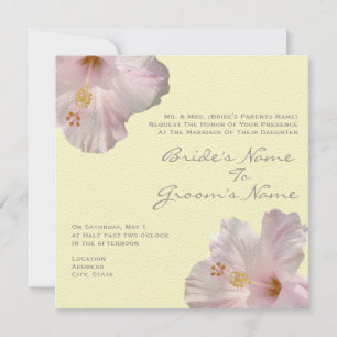 Light Pink Hibiscus Wedding Invitation