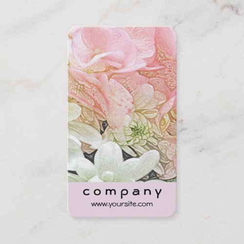 Light Pink Hydrangea Petals Business Card