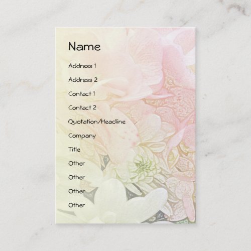 Light Pink Hydrangea Petals Business Card