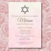 Light Pink Jewish Baby Naming Ceremony Simchat Bat