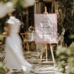 Light Pink Lace Brunch Bridal Shower Welcome Sign