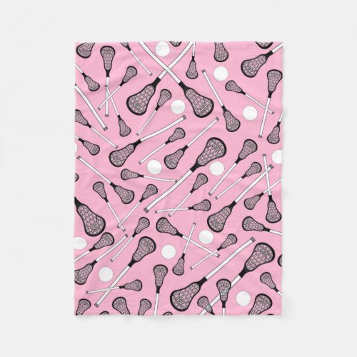 Light pink lacrosse sticks fleece blanket