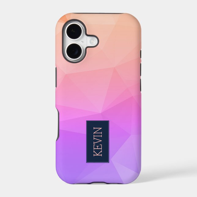 Light Pink & Lavender Modern Geometric Pattern Iphone Case (Back)