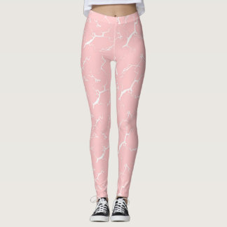 light pink leggings with tie-dye design