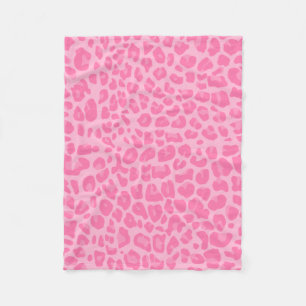 Light pink leopard print pattern fleece blanket