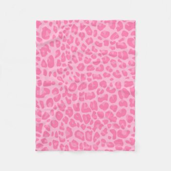 Light Pink Leopard Print Pattern Fleece Blanket by Brothergravydesigns at Zazzle