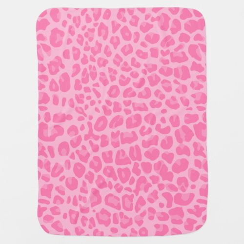Light pink leopard print pattern swaddle blanket