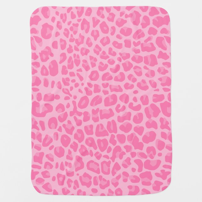 Light pink leopard print pattern swaddle blanket (Front)