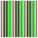 [ Thumbnail: Light Pink, Lime, and Black Lines/Stripes Pattern Fabric ]