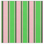 [ Thumbnail: Light Pink, Lime Green, and Black Colored Lines Fabric ]