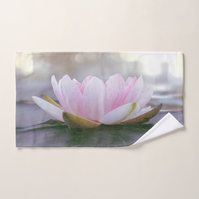 Light Pink Lotus Flower Landscape  Bath Towel Set (Hand Towel)