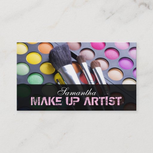Customizable Light Pink Make Up Artist Palette Business Card