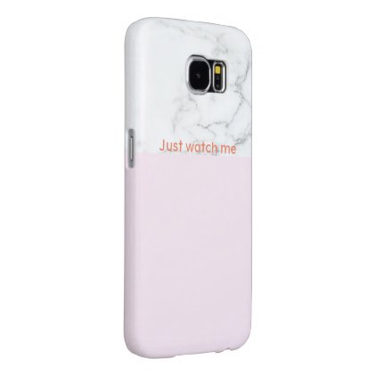 Light pink - marble Samsung Case with text