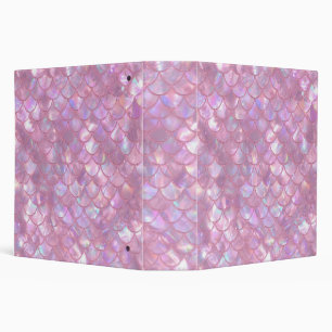 Light Pink Mermaid Print 3 Ring Binder