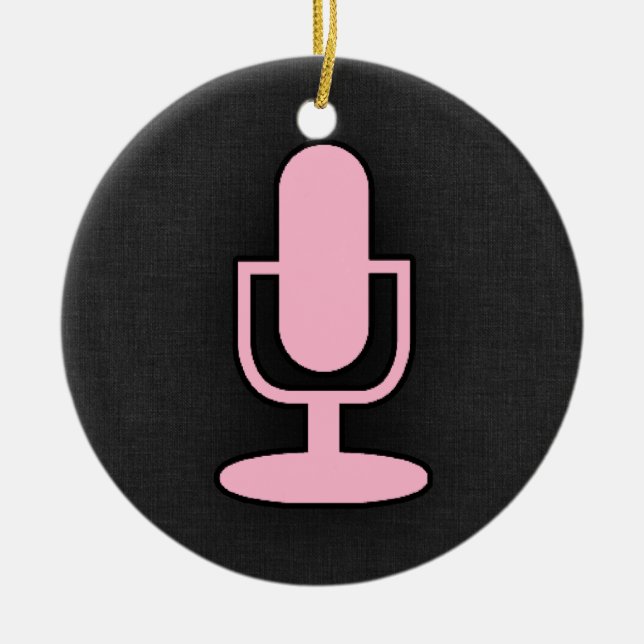 Light Pink Microphone Ceramic Ornament (Front)
