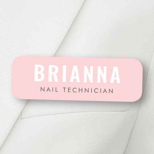 Light pink modern minimal spa studio name tag