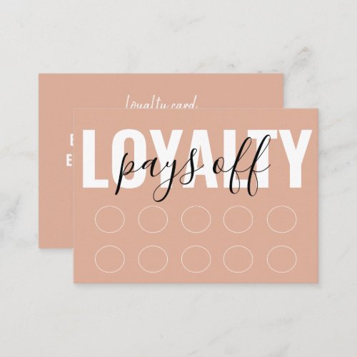 Light Pink Modern Minimalist Punch Script Loyalty Card