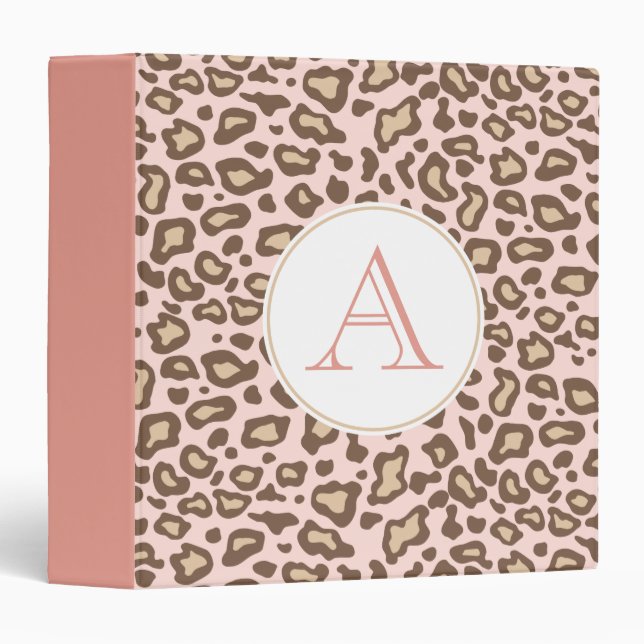 Light Pink Monogram Leopard Binder (Front/Spine)