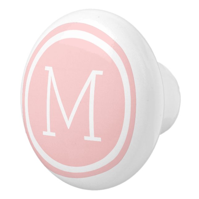 Light Pink Monogram Personalized Drawer Knob (Right)