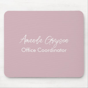 Light Pink Monogrammed Name & Job Position Mouse Pad