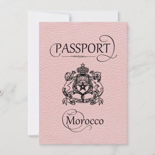 Light Pink Morocco Passport Save the Date Card