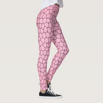 Light Pink Mosaic Pattern Leggings by HappyGabby at Zazzle
