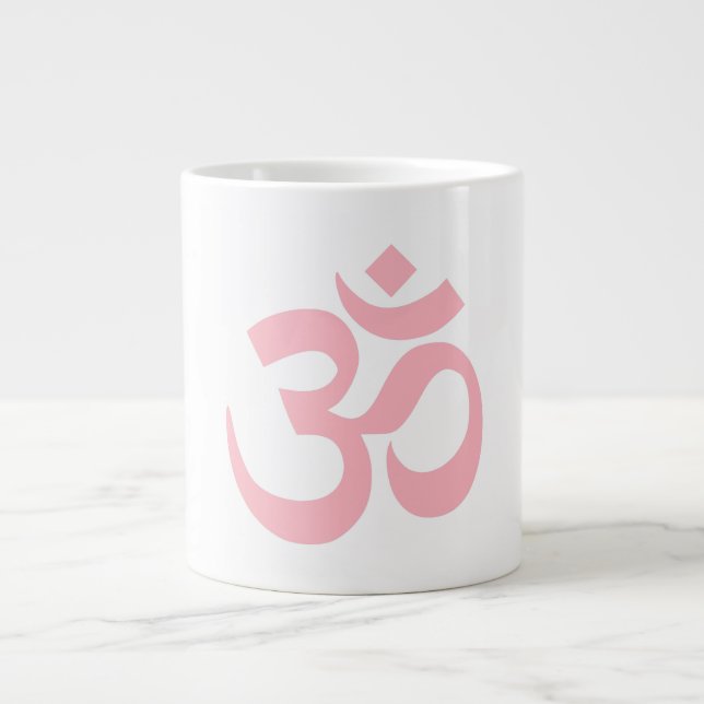 Light Pink Om Symbol Large Coffee Mug (Front)