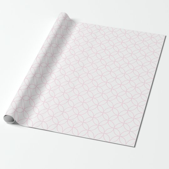 light pink on white overlapping cirlces wrapping paper