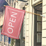 Light Pink Open Sign Modern Minimal Business Flag