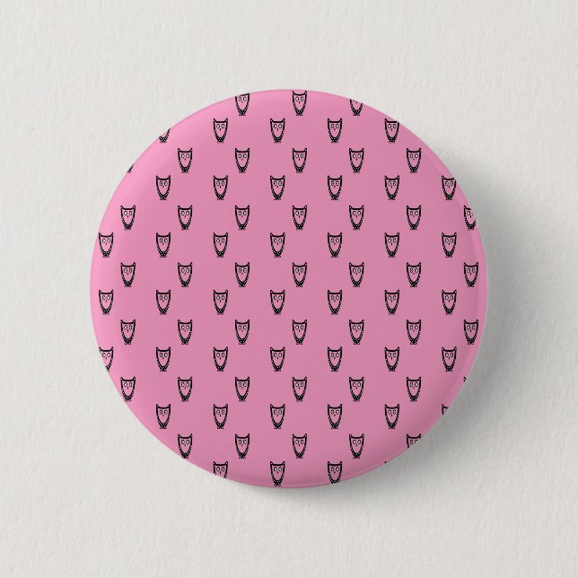 Light pink owl pattern pinback button (Front)