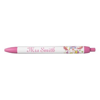 Light pink owl teacher personalized pen