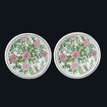 Light Pink Peony & Rose Floral Wedding Cufflinks<br><div class="desc">Beautiful light pink peony & rose floral wedding invitations with abundant greenery.  Perfect for a floral theme or traditional white wedding in the Spring or Summer.  Customize the color and text to make this wedding invite your own!</div>