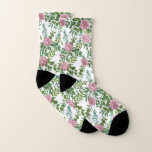 Light Pink Peony & Rose Floral Wedding Socks<br><div class="desc">Beautiful light pink peony & rose floral wedding invitations with abundant greenery.  Perfect for a floral theme or traditional white wedding in the Spring or Summer.  Customize the color and text to make this wedding invite your own!</div>