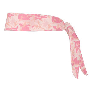 Light Pink, Pink, Peach Camouflage Tie Headband