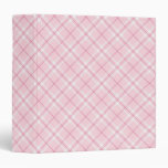 Light Pink Plaid 3 Ring Binder