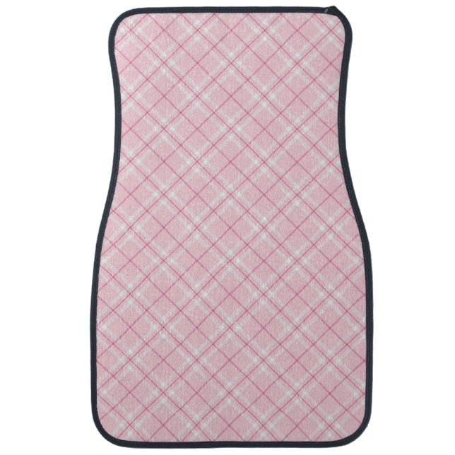 Light Pink Plaid Car Mat (Front)