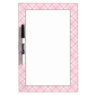 Light Pink Plaid Dry-Erase Board