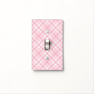 Light Pink Plaid Light Switch Cover