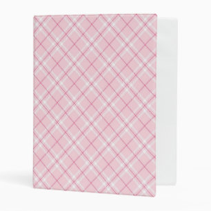 Light Pink Plaid Mini Binder