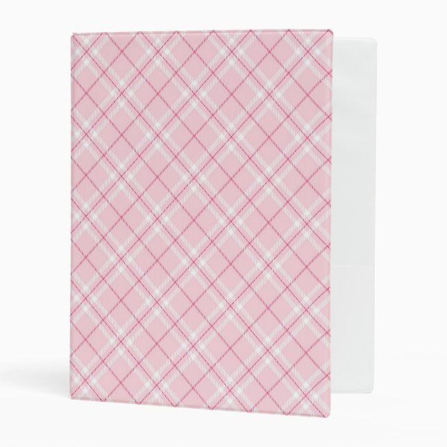 Light Pink Plaid Mini Binder (Front/Inside)