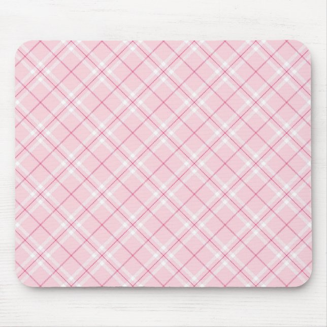 Light Pink Plaid Mouse Pad (Front)
