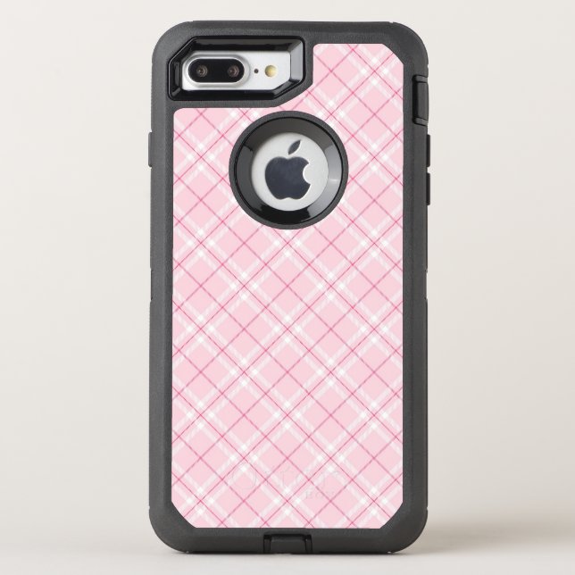 Light Pink Plaid Otterbox iPhone Case (Back)