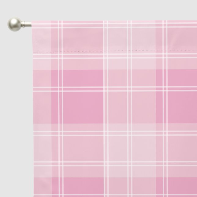 Light Pink Plaid Pattern Blackout Curtains (Pocket)