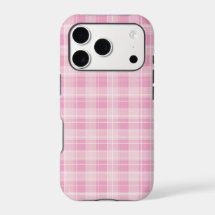 Light Pink Plaid Pattern iPhone 17 Pro Case
