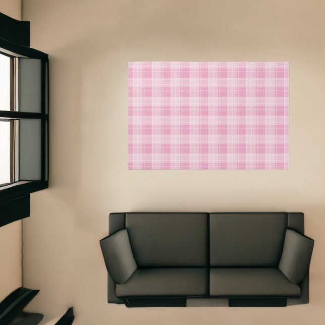 Light Pink Plaid Pattern Rug (Insitu (Indoor 1))