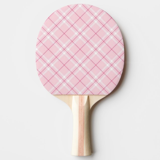 Light Pink Plaid Ping-Pong Paddle (Front)