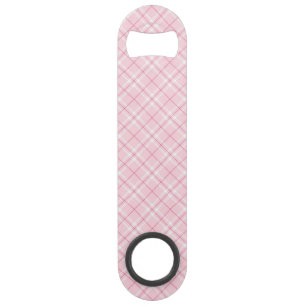 Light Pink Plaid Speed Bottle Opener